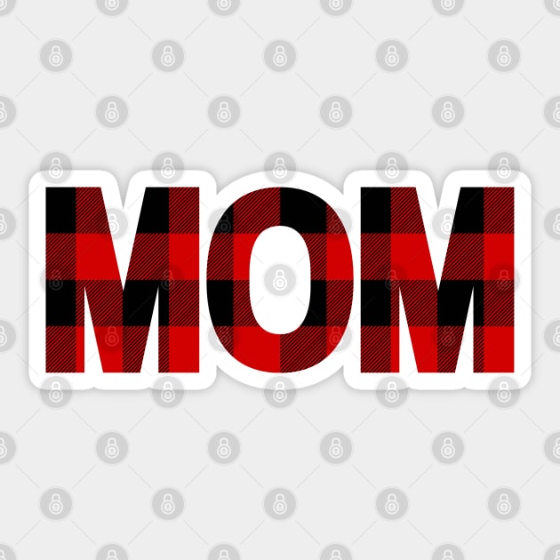 Mom in Buffalo Plaid Pattern Sticker by EdenLiving